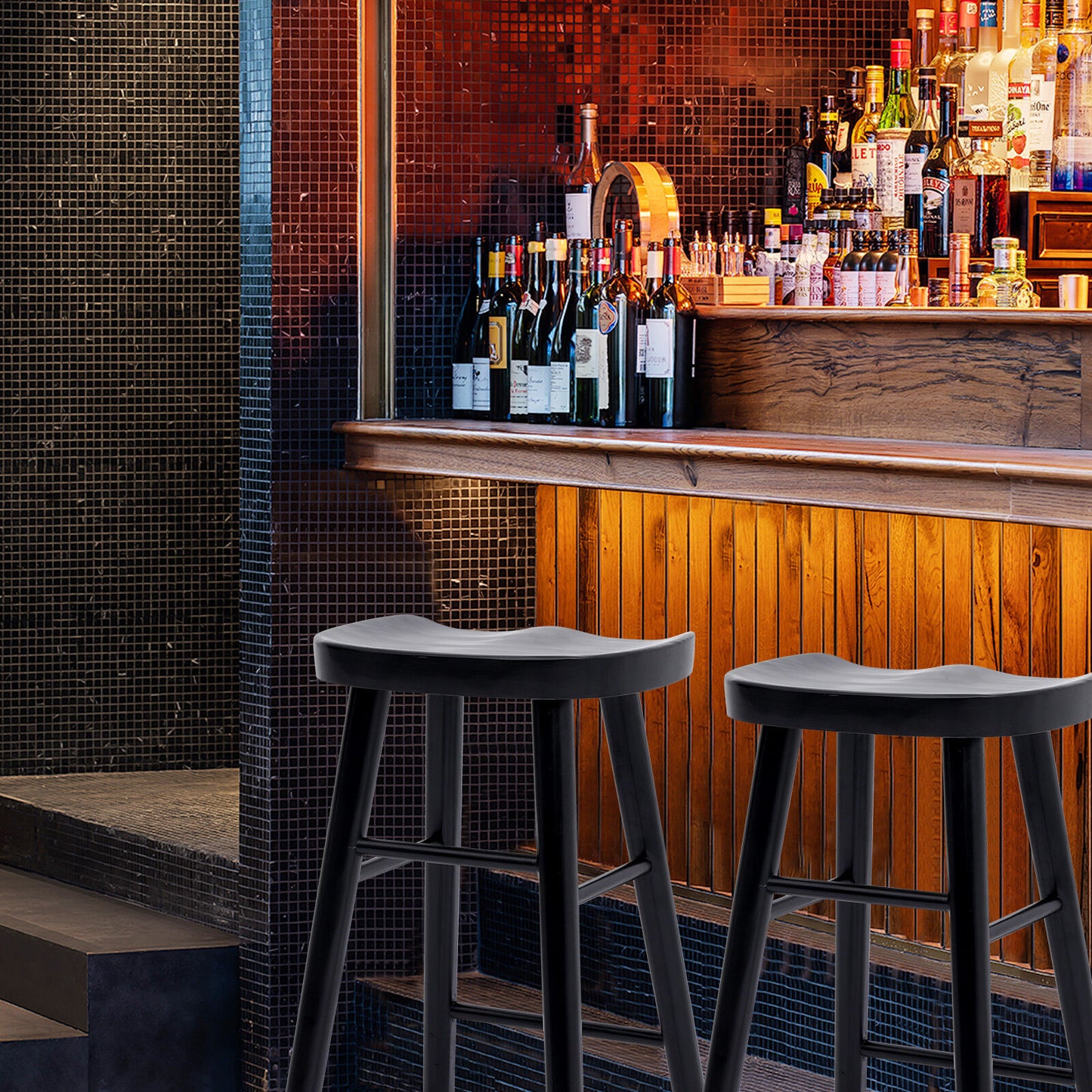 Vex Wooden Dining Chair (Set of 2) Black 65cm