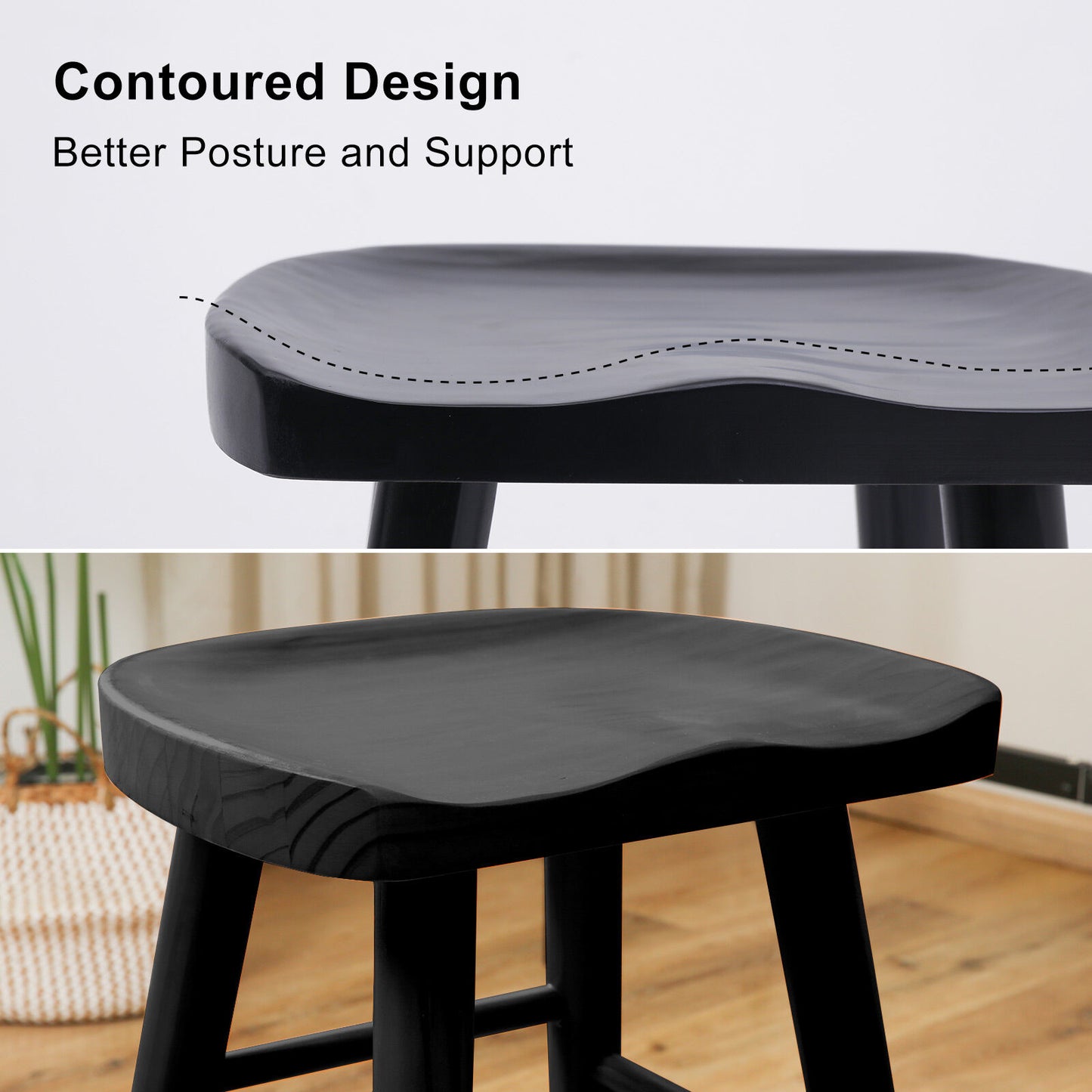Kirk Wooden Dining Chair (Set of 4) Black 65cm