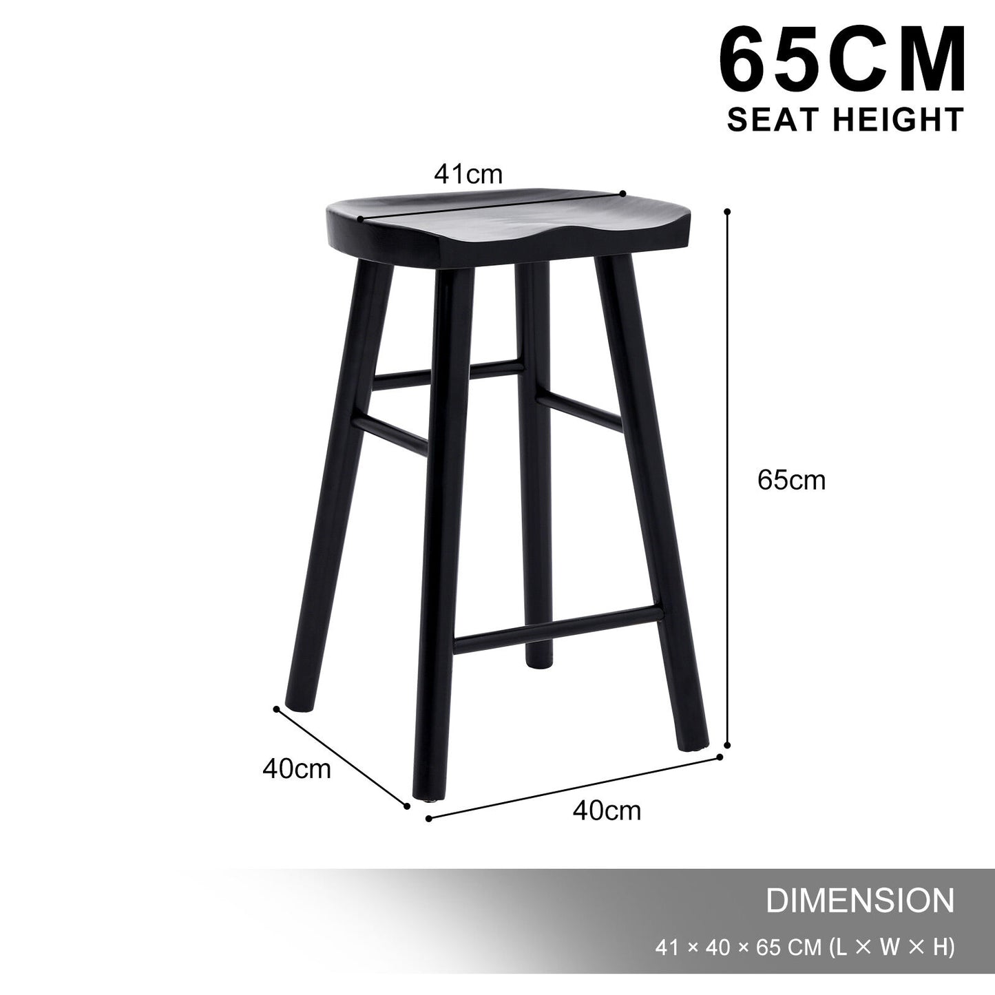 Kirk Wooden Dining Chair (Set of 4) Black 65cm