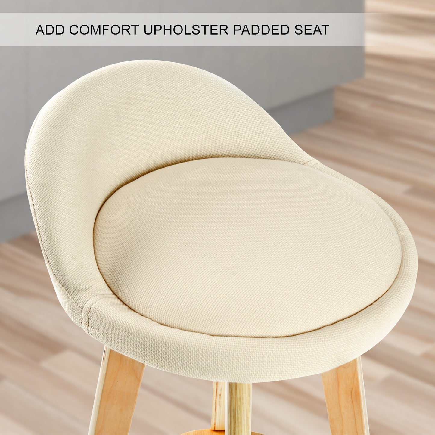 Tomas Fabric Dining Chair (Set of 4) Beige 72cm