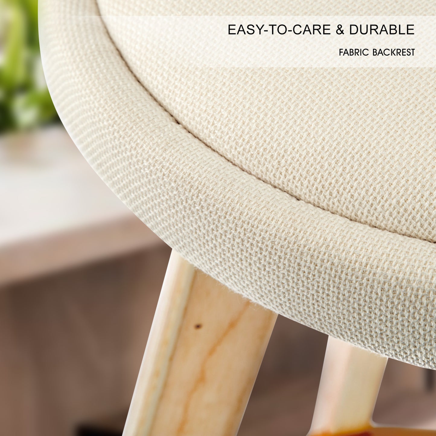 Tomas Fabric Dining Chair (Set of 4) Beige 72cm