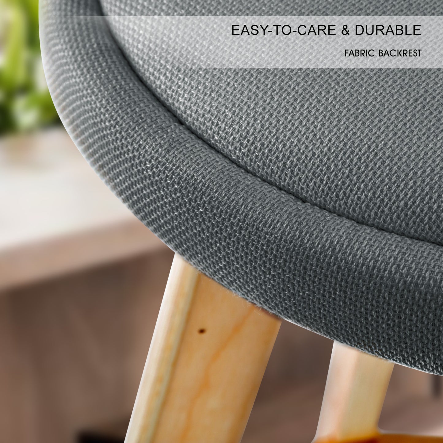 Perry Fabric Dining Chair (Set of 2) Grey 72cm