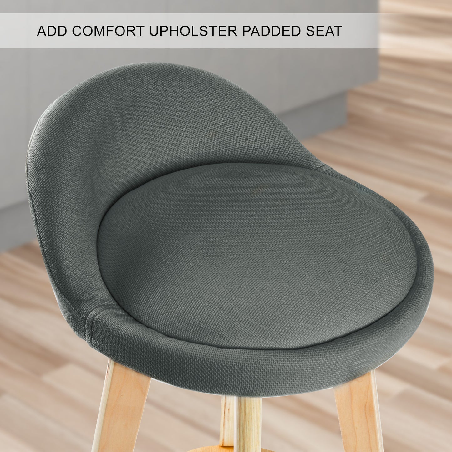 Zeke Fabric Dining Chair (Set of 4) Grey 72cm