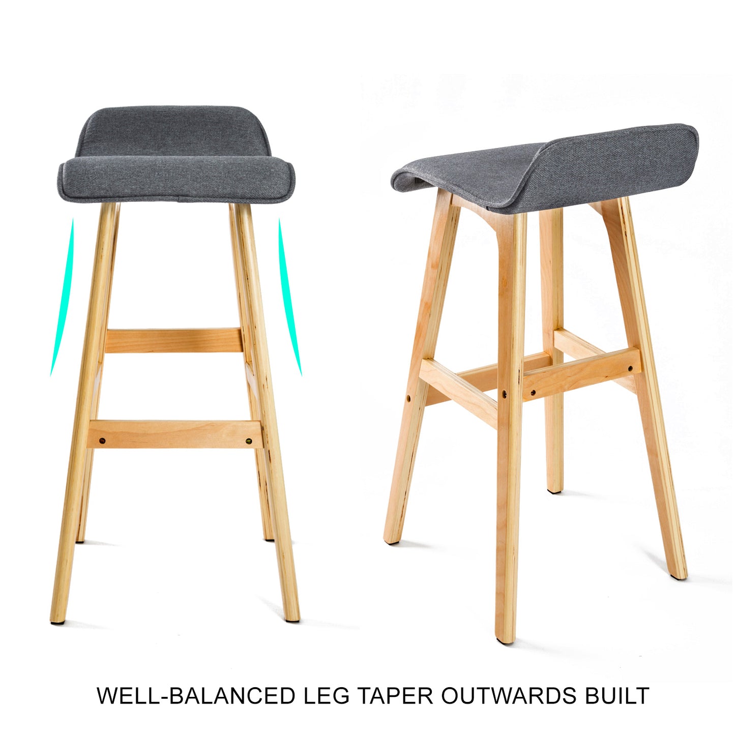Hart Fabric Dining Chair (Set of 2) Grey 74cm