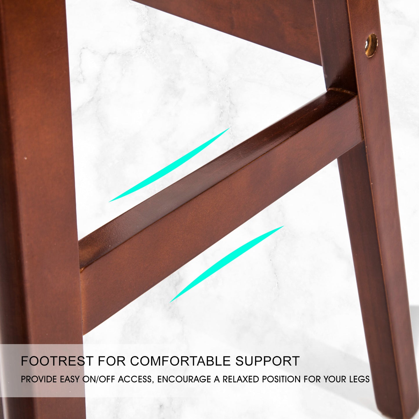 Blaine Leather Dining Chair (Set of 2) White & Brown 65cm