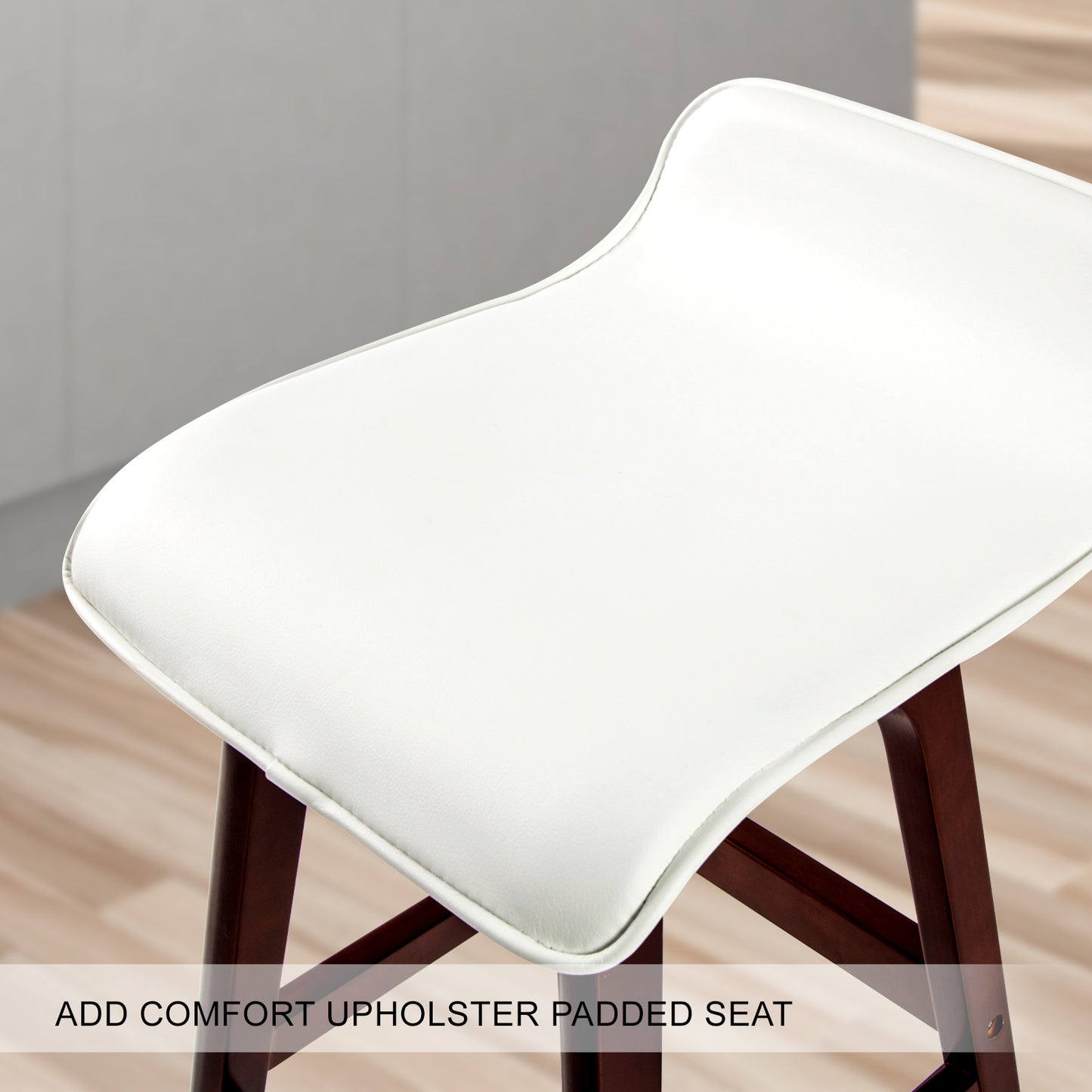 Blaine Leather Dining Chair (Set of 2) White & Brown 65cm