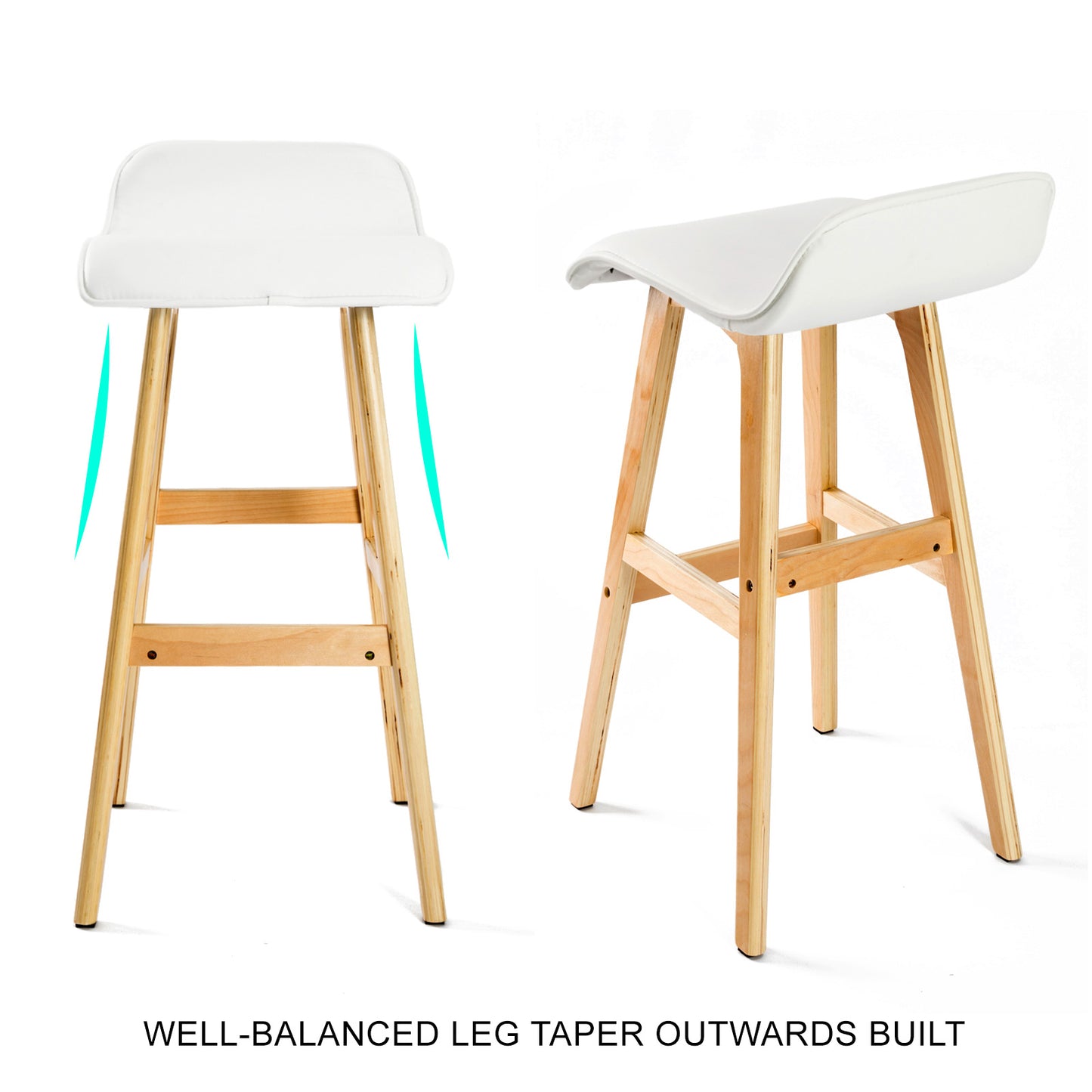 Willow Leather Dining Chair (Set of 2) White 65cm
