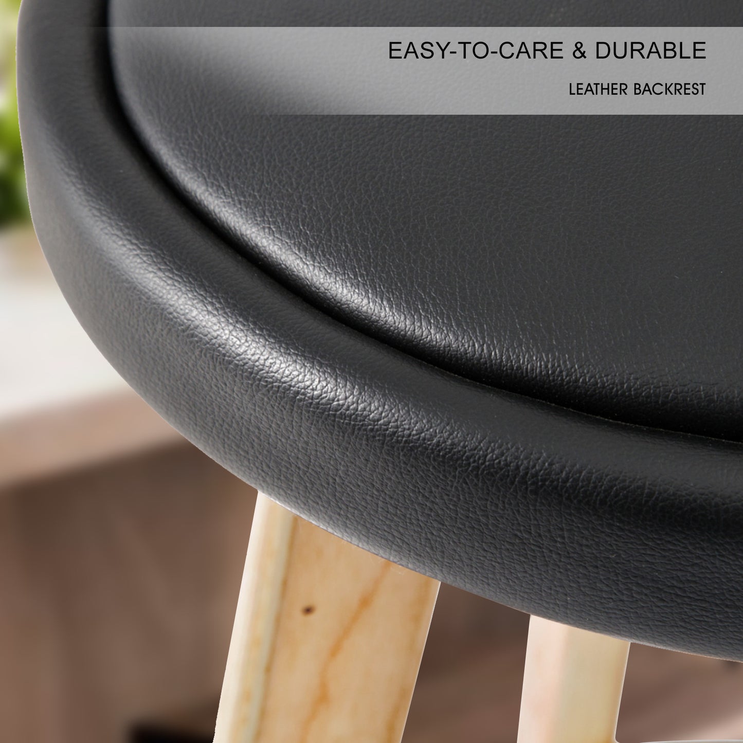 Fritz Leather Dining Chair (Set of 2) Black 72cm