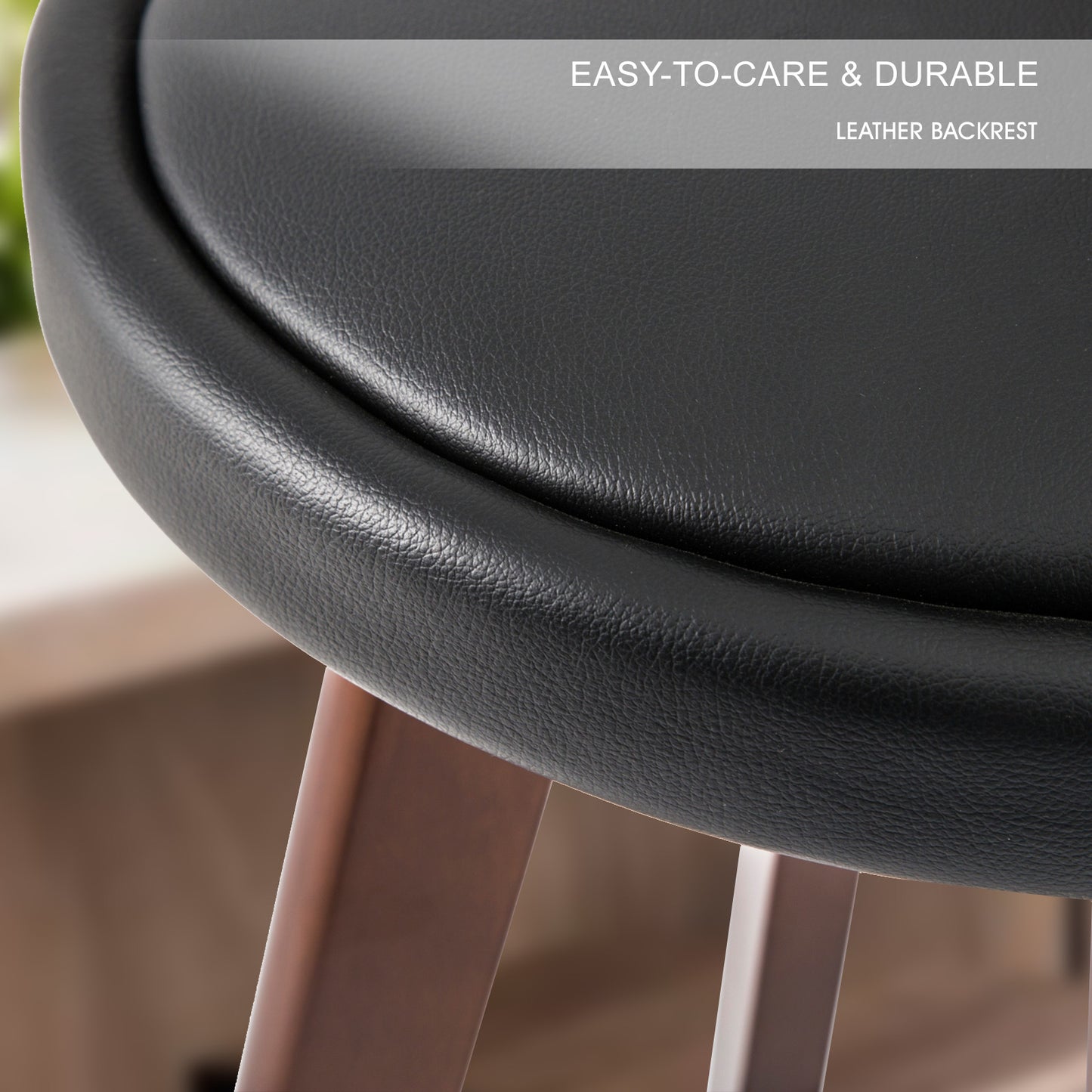 Ewan Leather Dining Chair (Set of 4) Black & Brown 72cm
