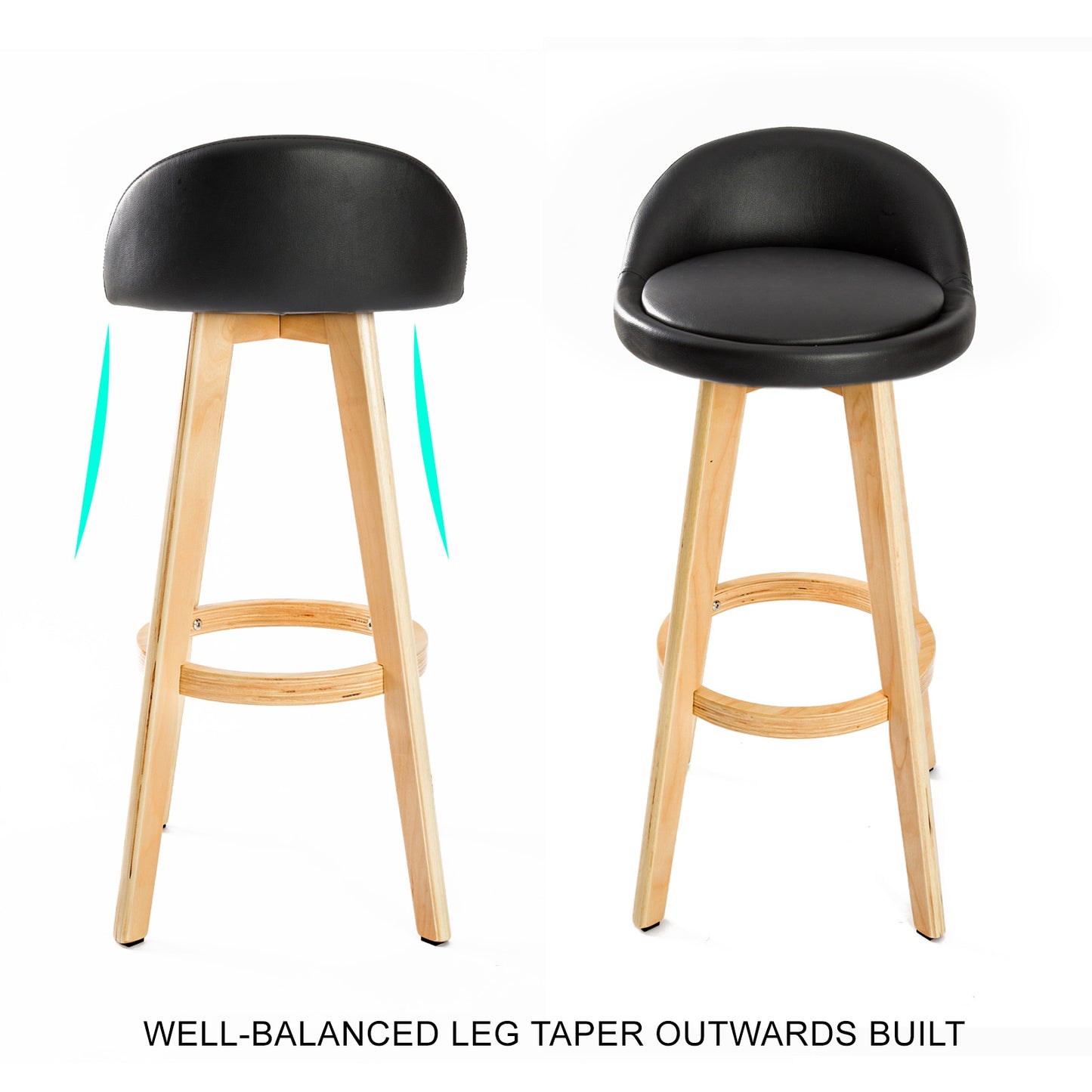 Holden Leather Dining Chair (Set of 4) Black 72cm