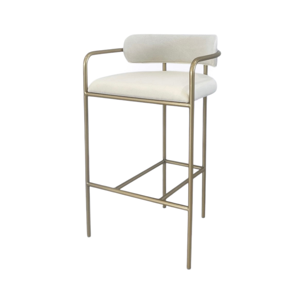 Erik Fabric Bar Stool White