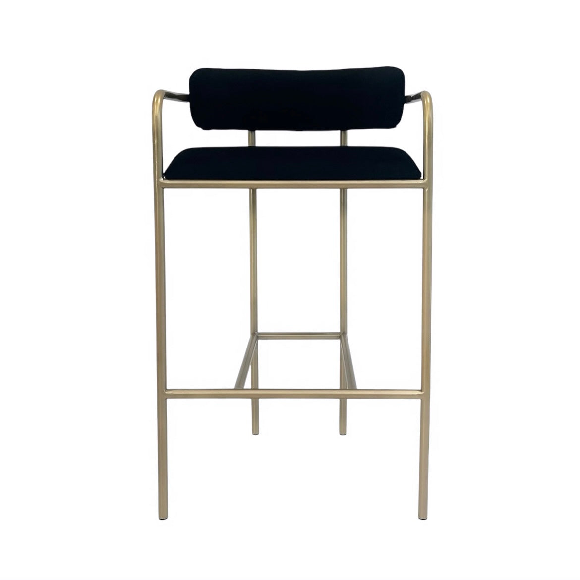 Lachlan Velvet Bar Stool Black