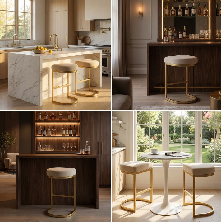 Uri Velvet Bar Stool